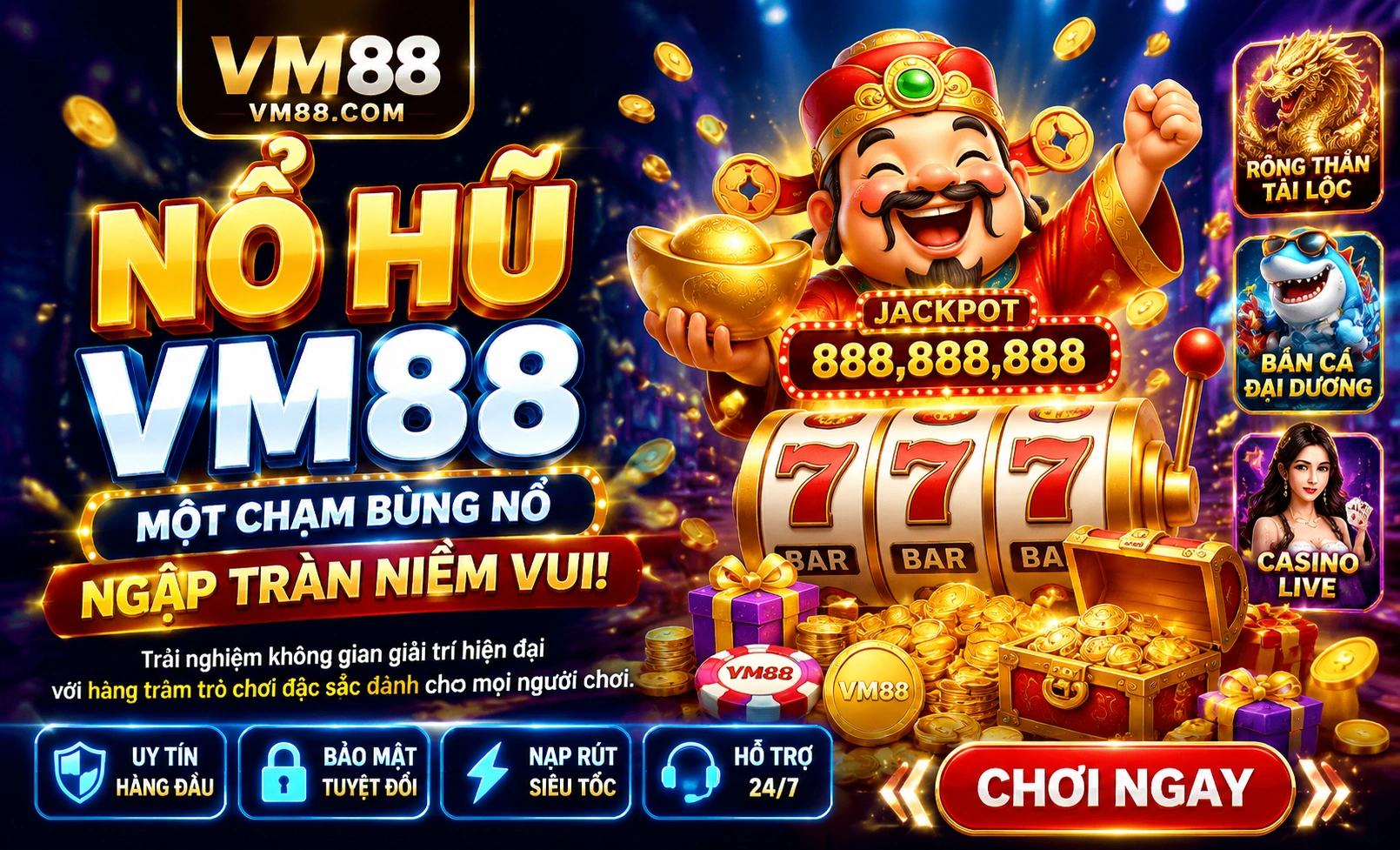 Khu Nổ Hũ vm88 với giao diện game nổi bật